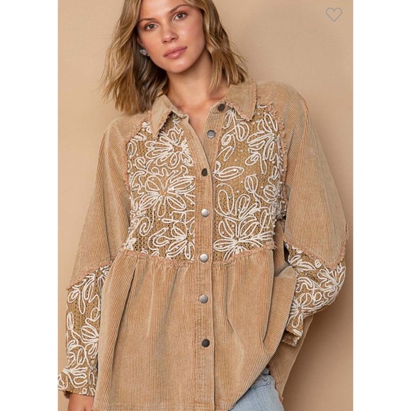 Last 1️⃣. POL. New Beaded Corduroy Shacket. - Picture 2 of 6